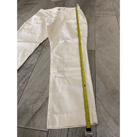 Old Navy NWT White Utility Pants Size 14 Tall Straight Leg Stretch Cotton Casual - Picture 7 of 9